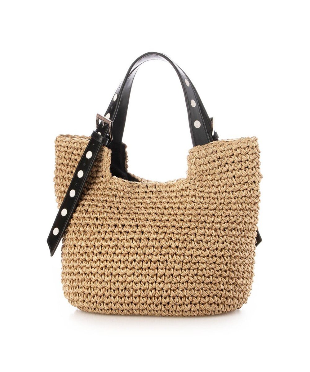 UNBILLION カシュカシュ cachecache / ドット刺繍ハンドル手編みトート 