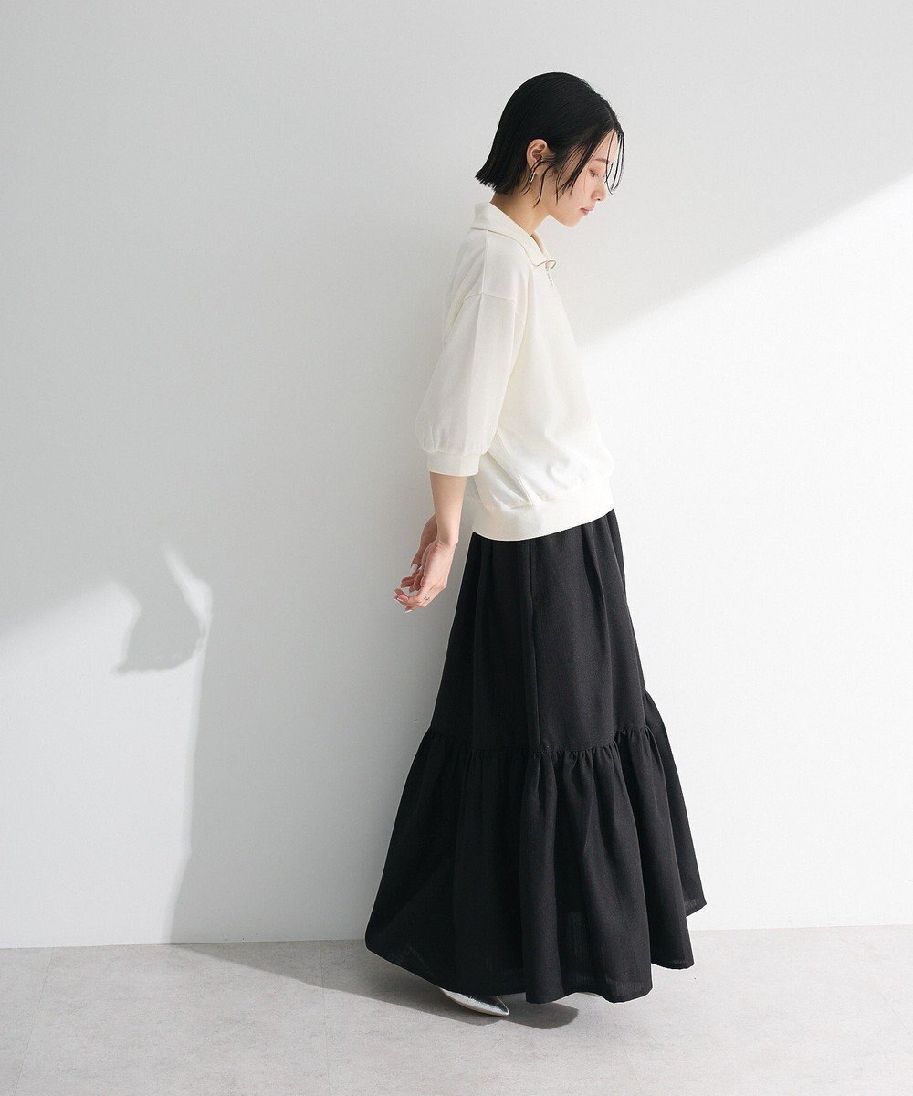 Green Parks ７分袖ハーフＺＩＰプルオーバー 