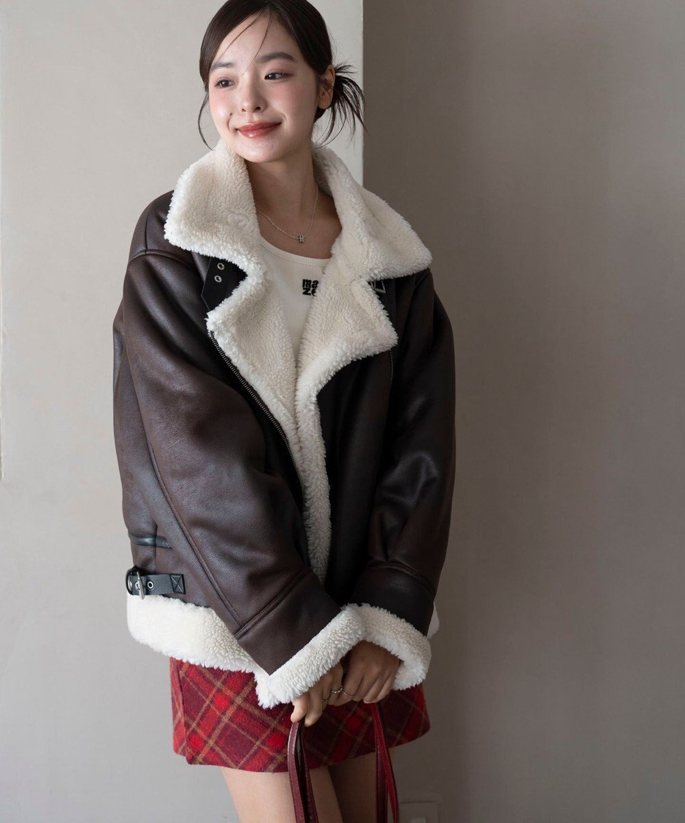 WEGO 【25年秋冬新作】フェイクムートンボアジャケット 