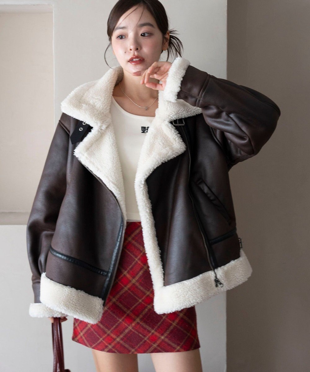 WEGO 【25年秋冬新作】フェイクムートンボアジャケット 