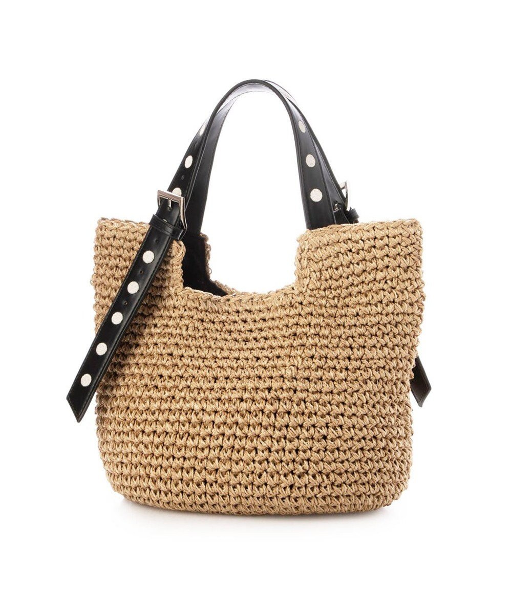 UNBILLION カシュカシュ cachecache / ドット刺繍ハンドル手編みトート 