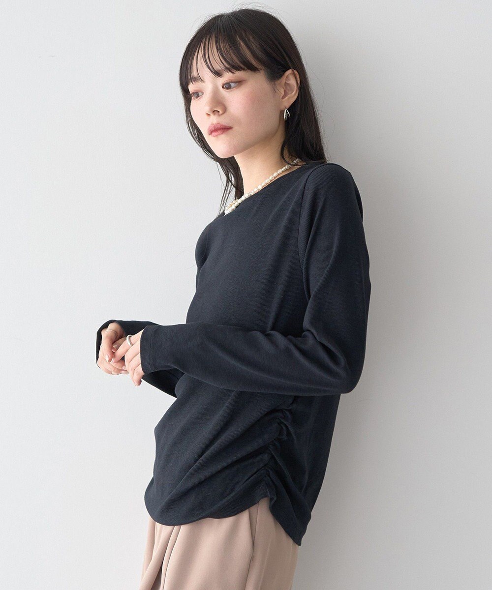 earth music&ecology サイドギャザープルオーバー 