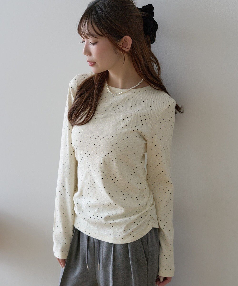 earth music&ecology サイドギャザープルオーバー 