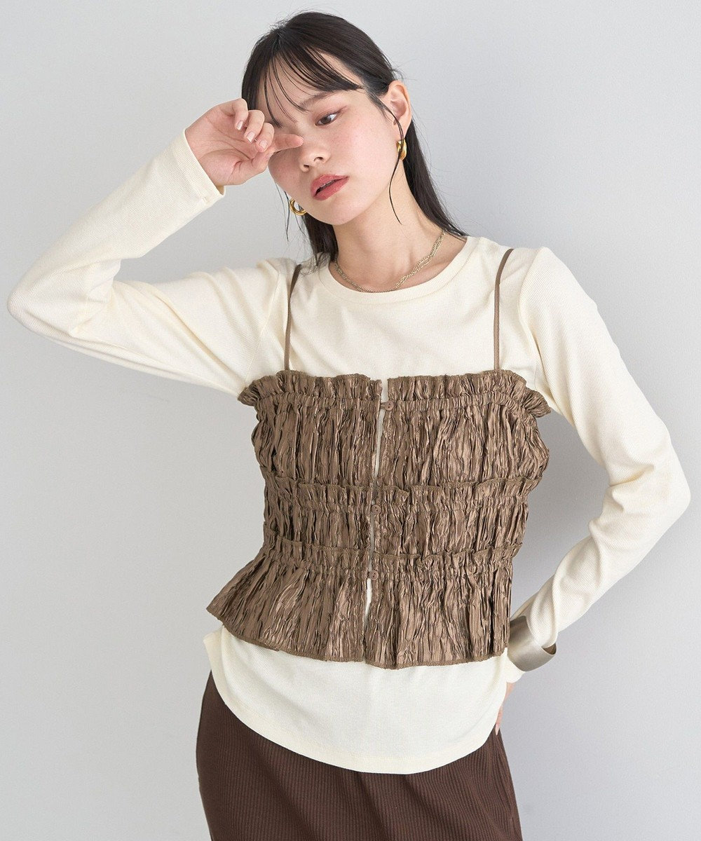 earth music&ecology サイドギャザープルオーバー 