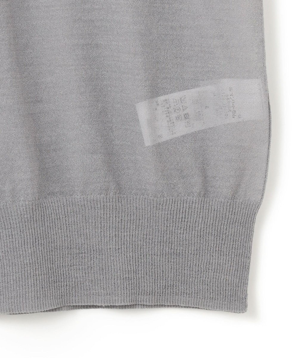 BEIGE， 【洗える・GLOW 10月号掲載】CADDO / シアーウールメッセージロゴＴニット 