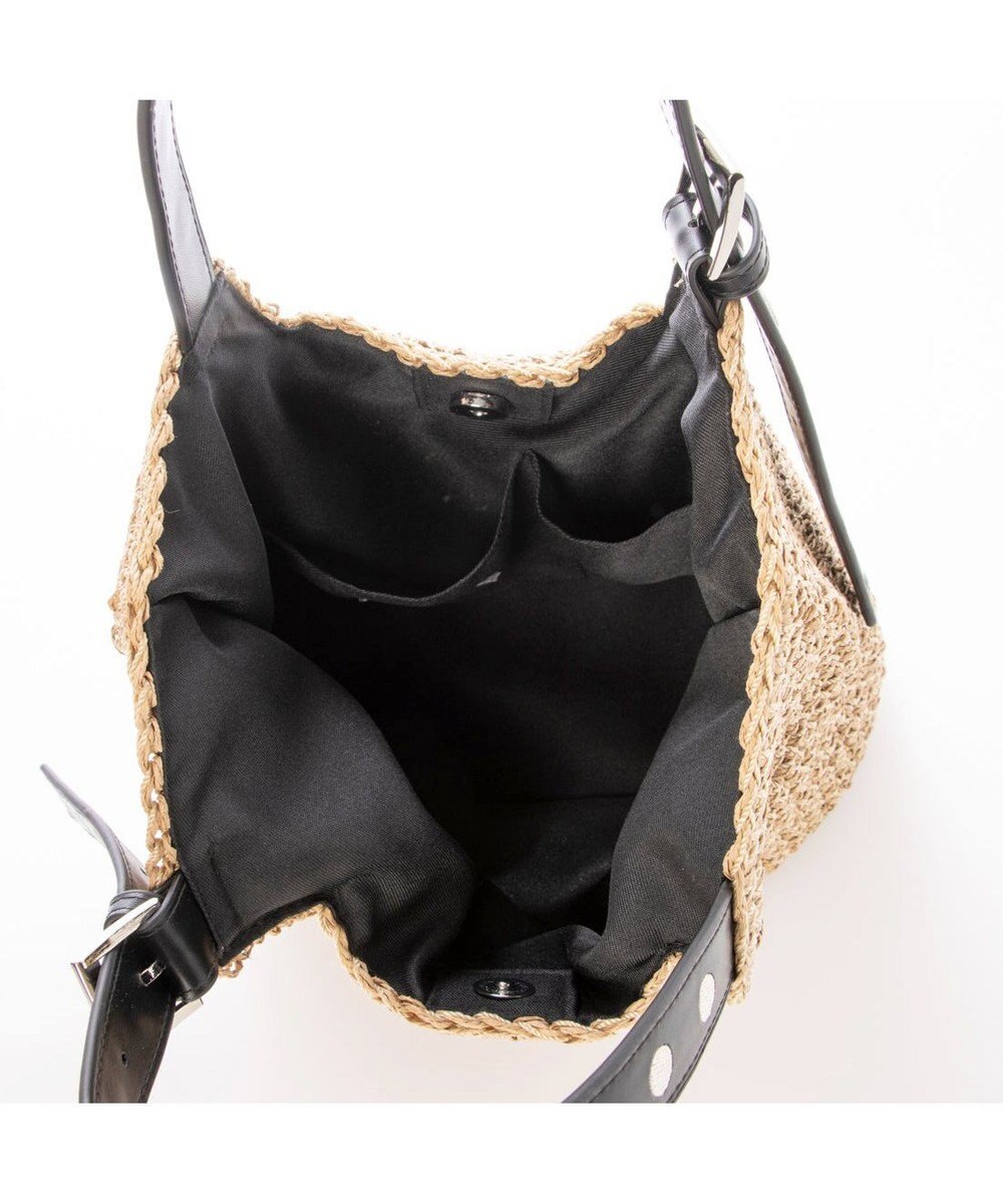 UNBILLION カシュカシュ cachecache / ドット刺繍ハンドル手編みトート 