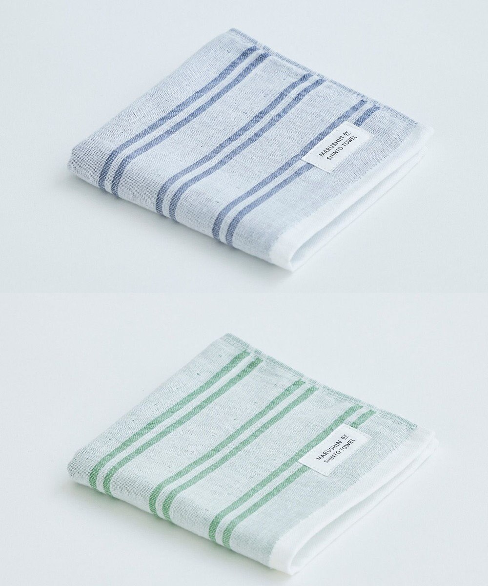 SHINTO TOWEL シマ ハンドタオル ダブル白地 2枚セット 