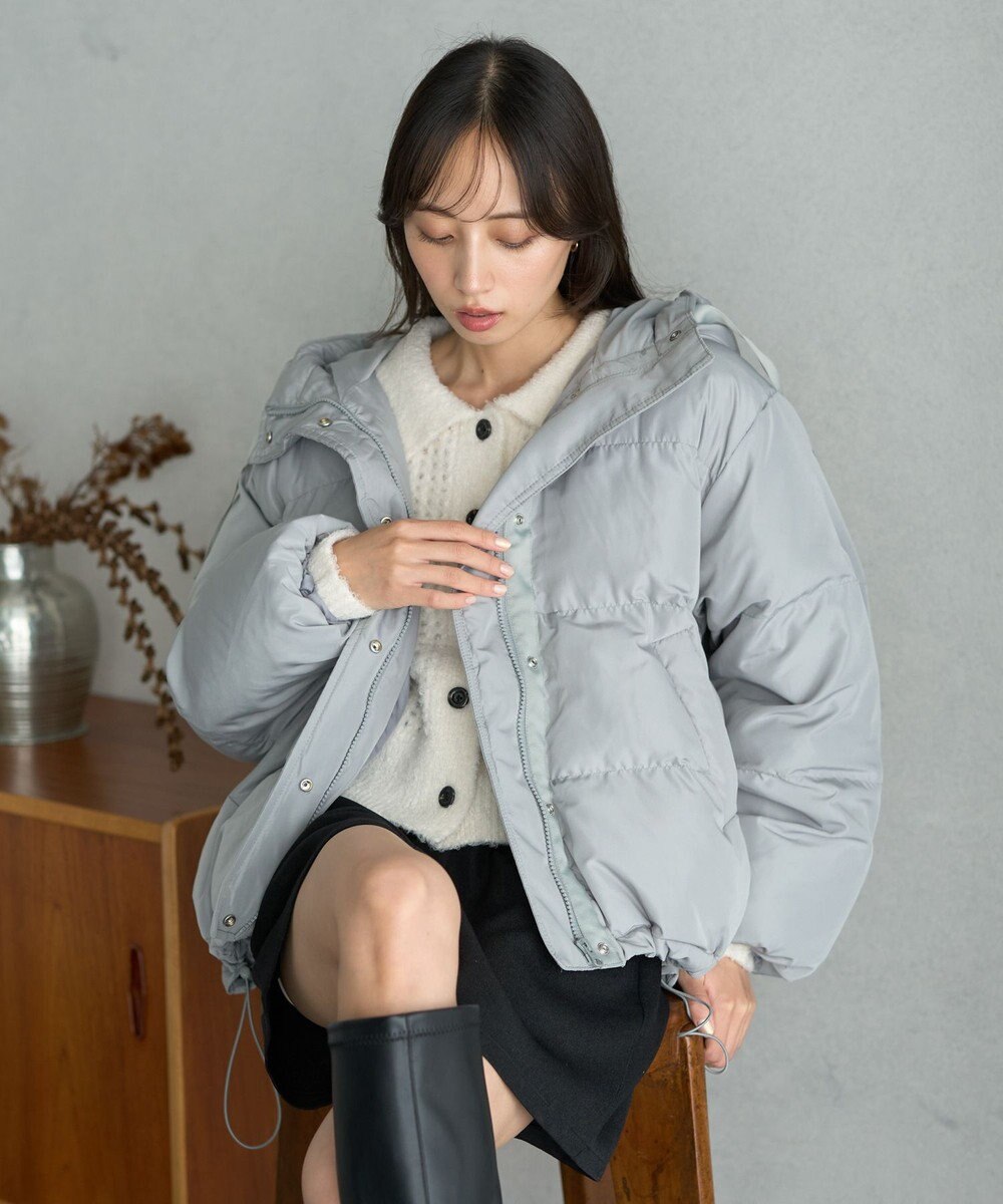 earth music&ecology フーディーパファーブルゾン 