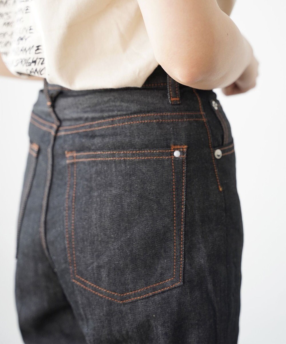 woadblue ＜坪田あさみさんコラボ＞RIGID HIGH RISE（BLACK） ハイライズストレートパンツ 