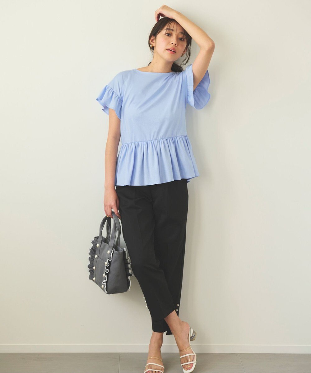 Feroux 【UVケア】フリルスリーブペプラム カットソー 