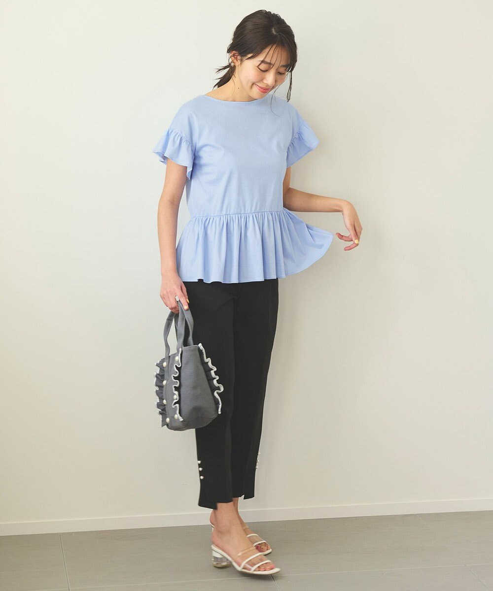 Feroux 【UVケア】フリルスリーブペプラム カットソー 