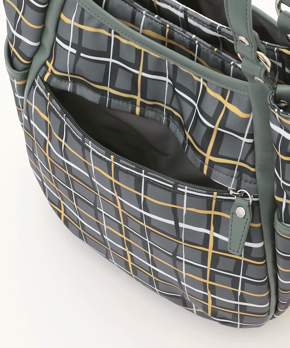 Y'SACCS ドローイングチェックトートバッグ 