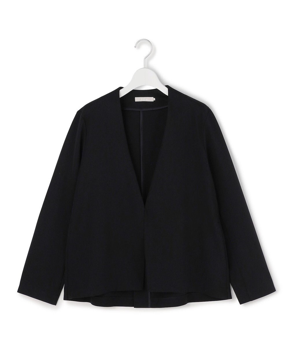 ICB L ナイロンストレッチポンチ ノーカラージャケット 