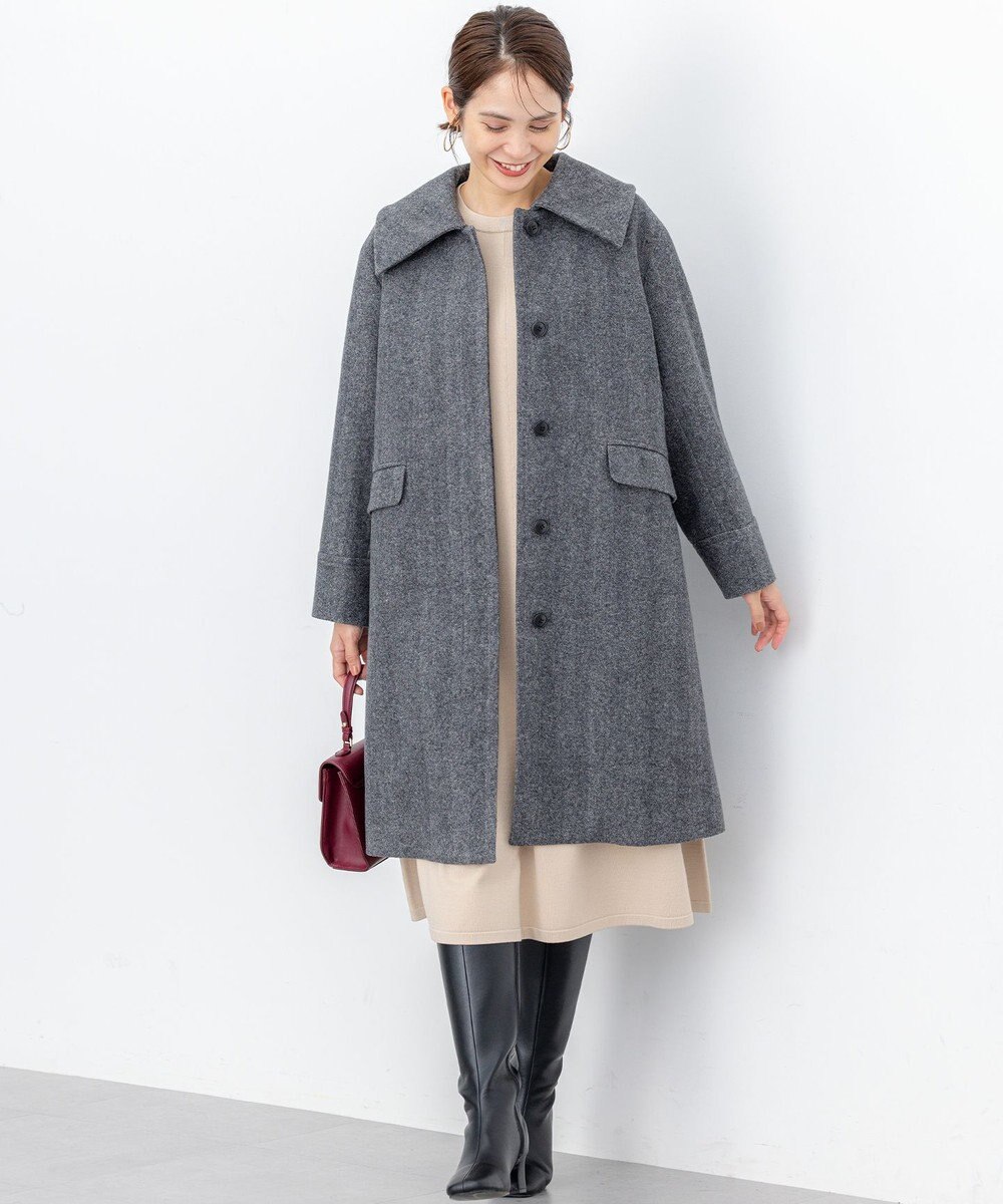 組曲 ウールモッサステンカラー コート 