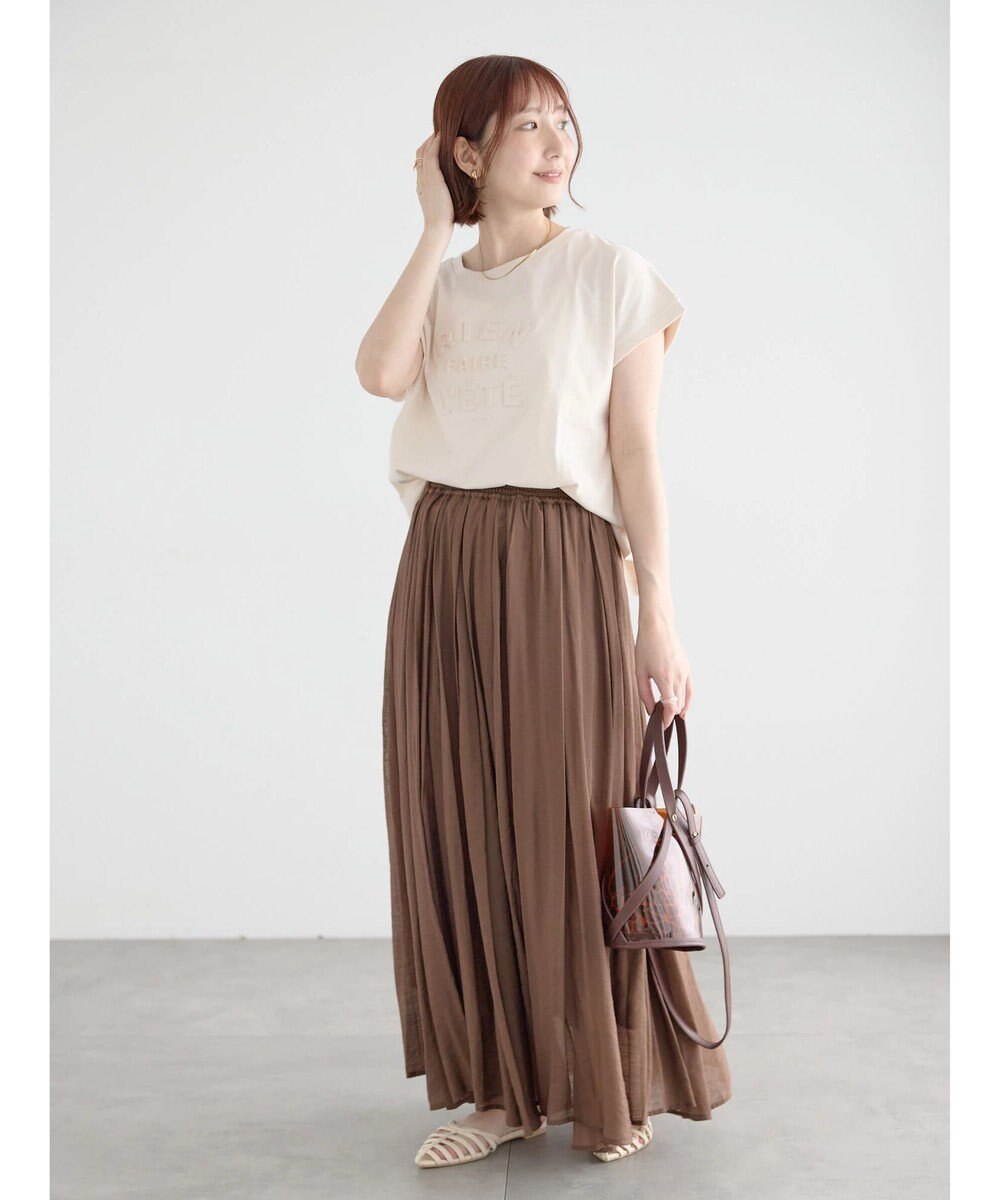 Te chichi 【接触冷感】エンボスロゴフレンチスリーブTシャツ 