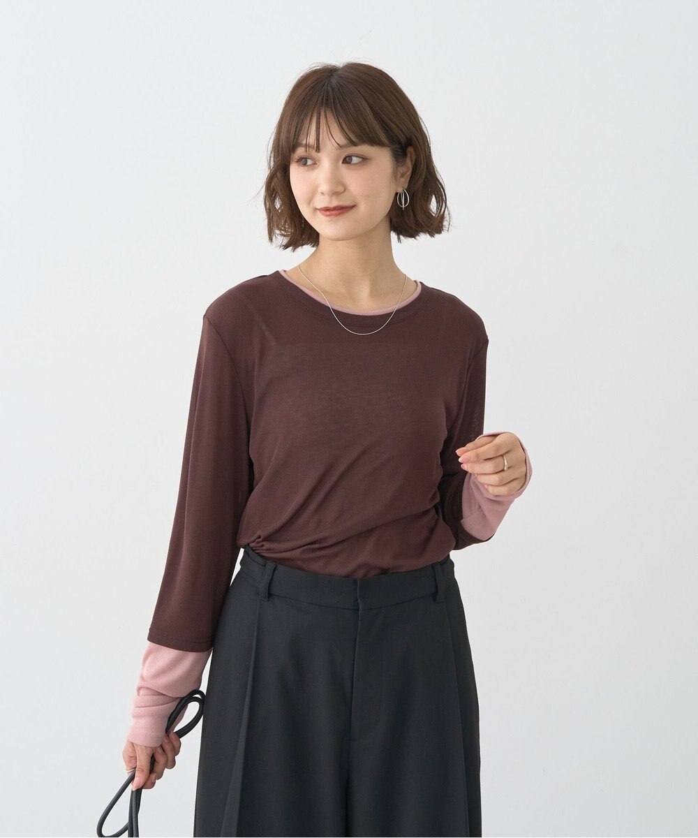 earth music&ecology レイヤードシアープルオーバー 