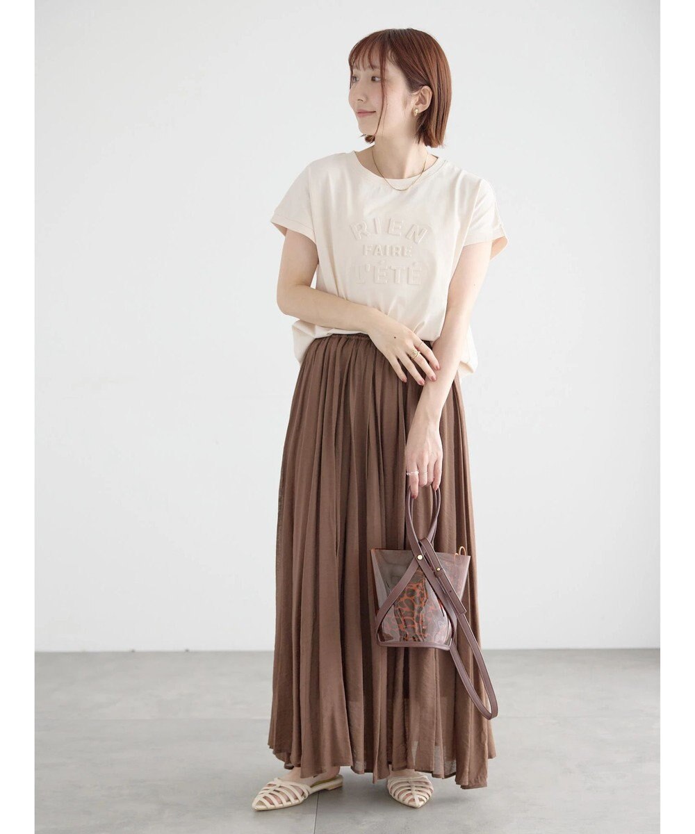 Te chichi 【接触冷感】エンボスロゴフレンチスリーブTシャツ 