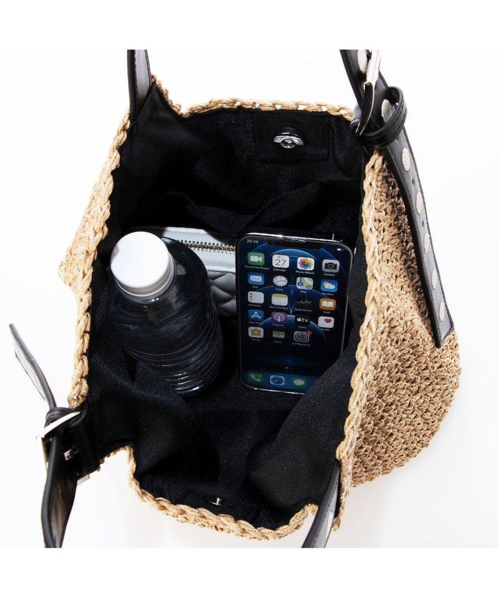 UNBILLION カシュカシュ cachecache / ドット刺繍ハンドル手編みトート 