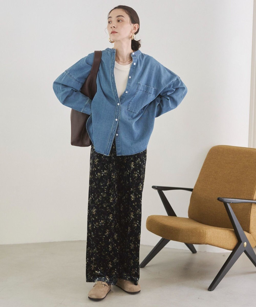 WEGO 【ANGIE VINTAGE】ベロア小花柄イージパンツ 