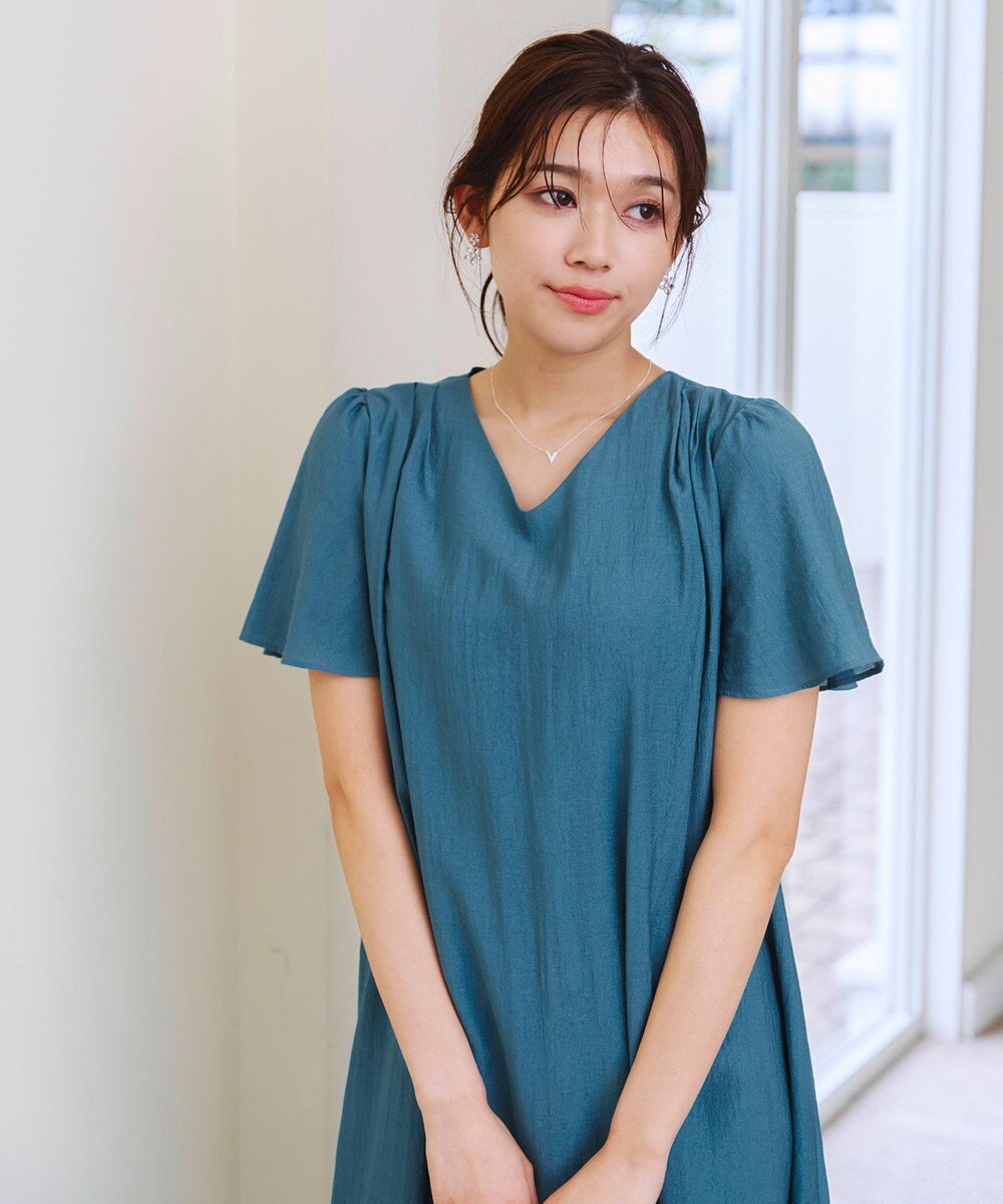 Tiaclasse 【洗える】 配色Aラインサックワンピース 