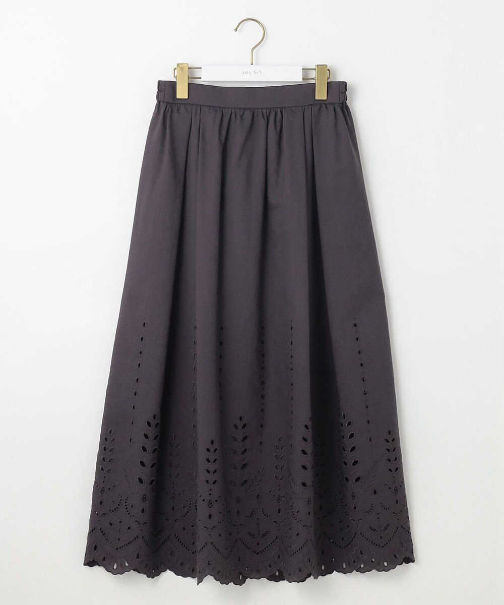 ANY SIS S 【洗える】カットワークエンブロイダリー スカート 