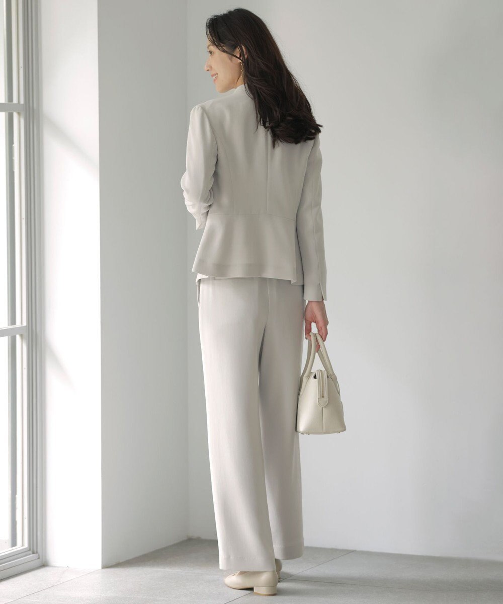 J.PRESS LADIES 【セットアップ対応】セラテリーダブルクロス ノーカラー ジャケット 