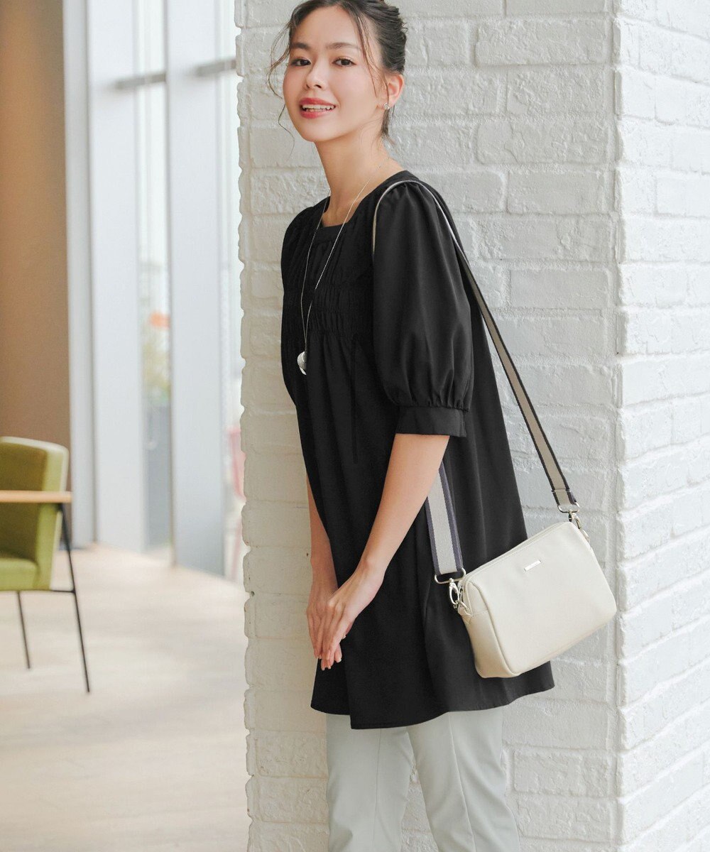 Tiaclasse L 【洗える】シャーリングチュニック 