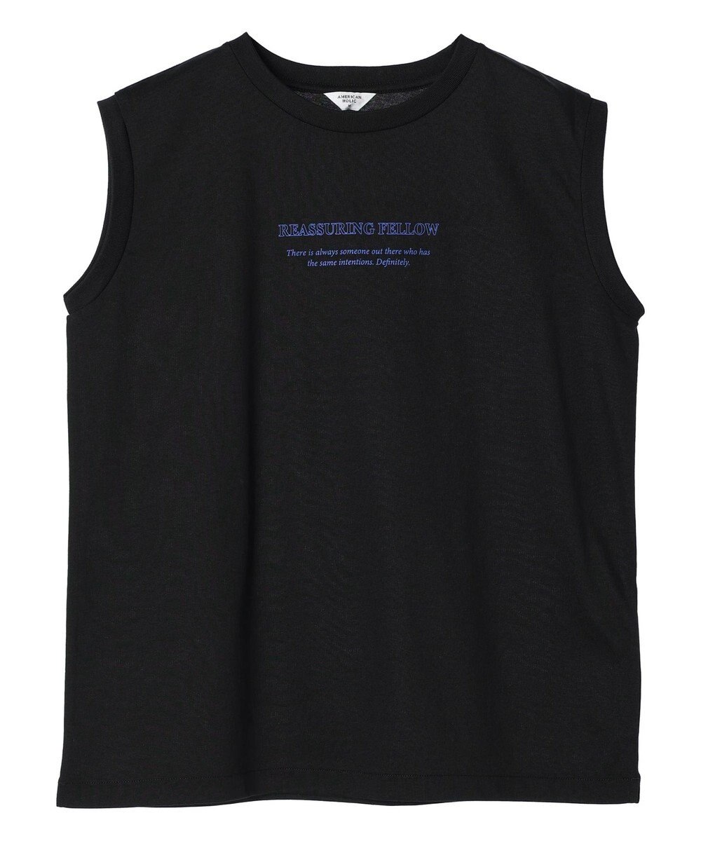 AMERICAN HOLIC 前後ロゴノースリーブカットプルオーバー 