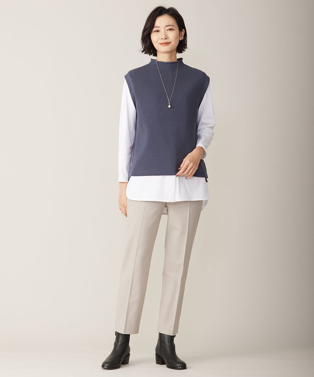 J.PRESS LADIES L 【洗える】CLEAR COTTON BLEND ニット ベスト 