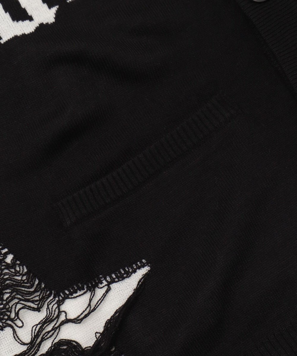 WEGO 【ユニセックス着用ITEM】ダメージジャガードカーディガン 