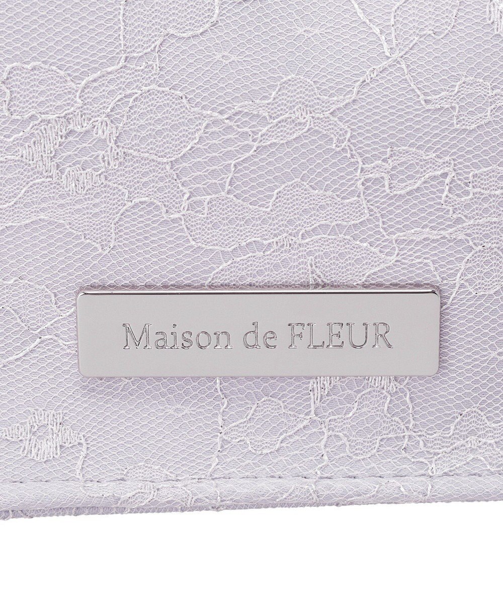 Maison de FLEUR ブルーマニアフリルハンドルスクエアトートバッグ 