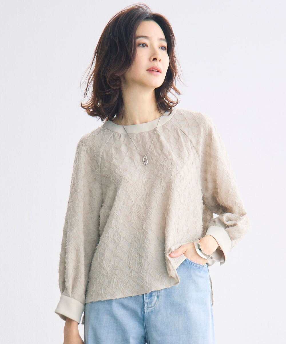 自由区 【セットアップ対応】ワッシャーカットジャカード ブラウス 