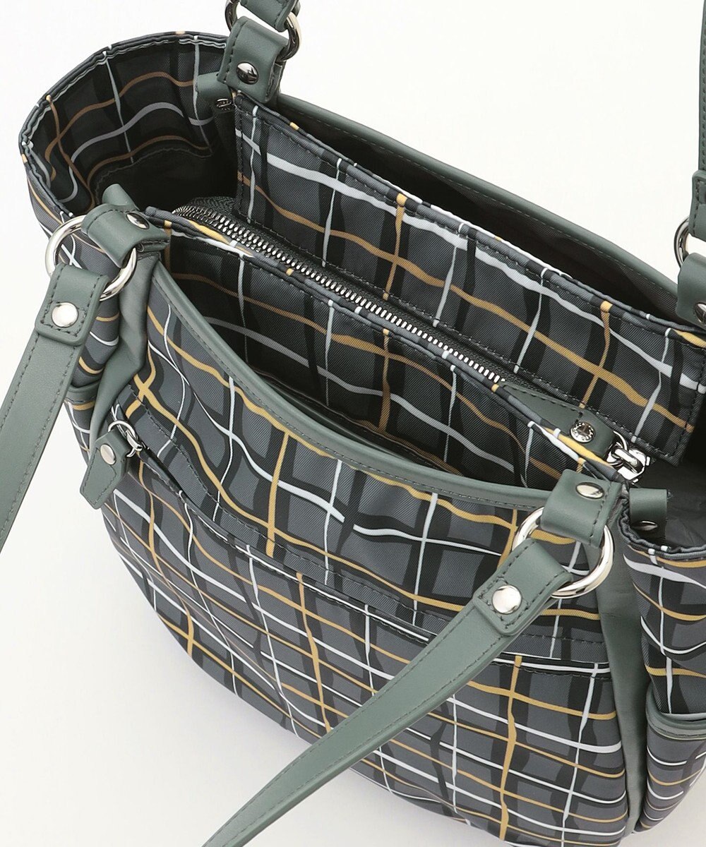 Y'SACCS ドローイングチェックトートバッグ 