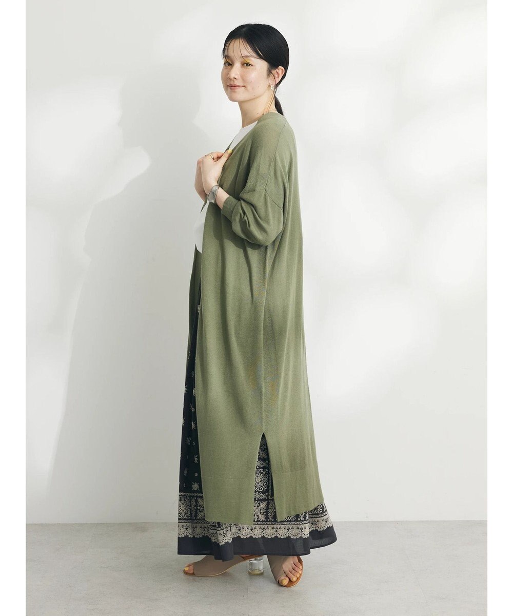 CRAFT STANDARD BOUTIQUE 裾スリットロングニットカーディガン 