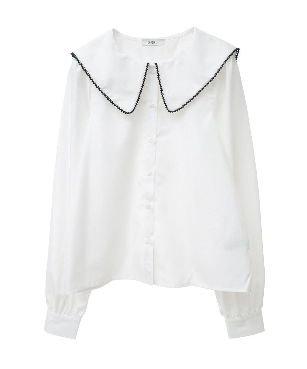 earth music&ecology 配色ピコレースブラウス 