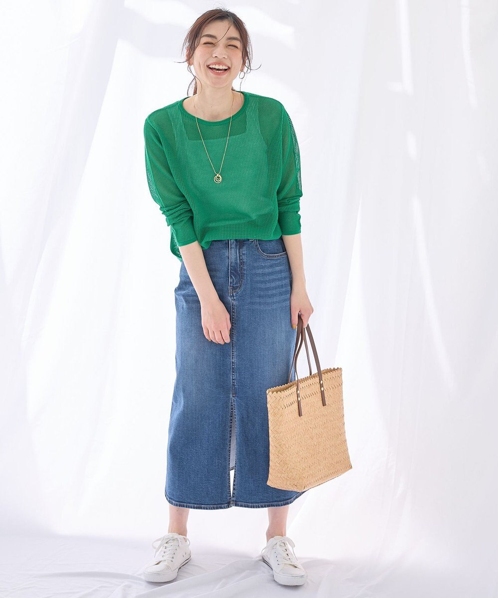 ANY L フロントスリットデニムスカート 