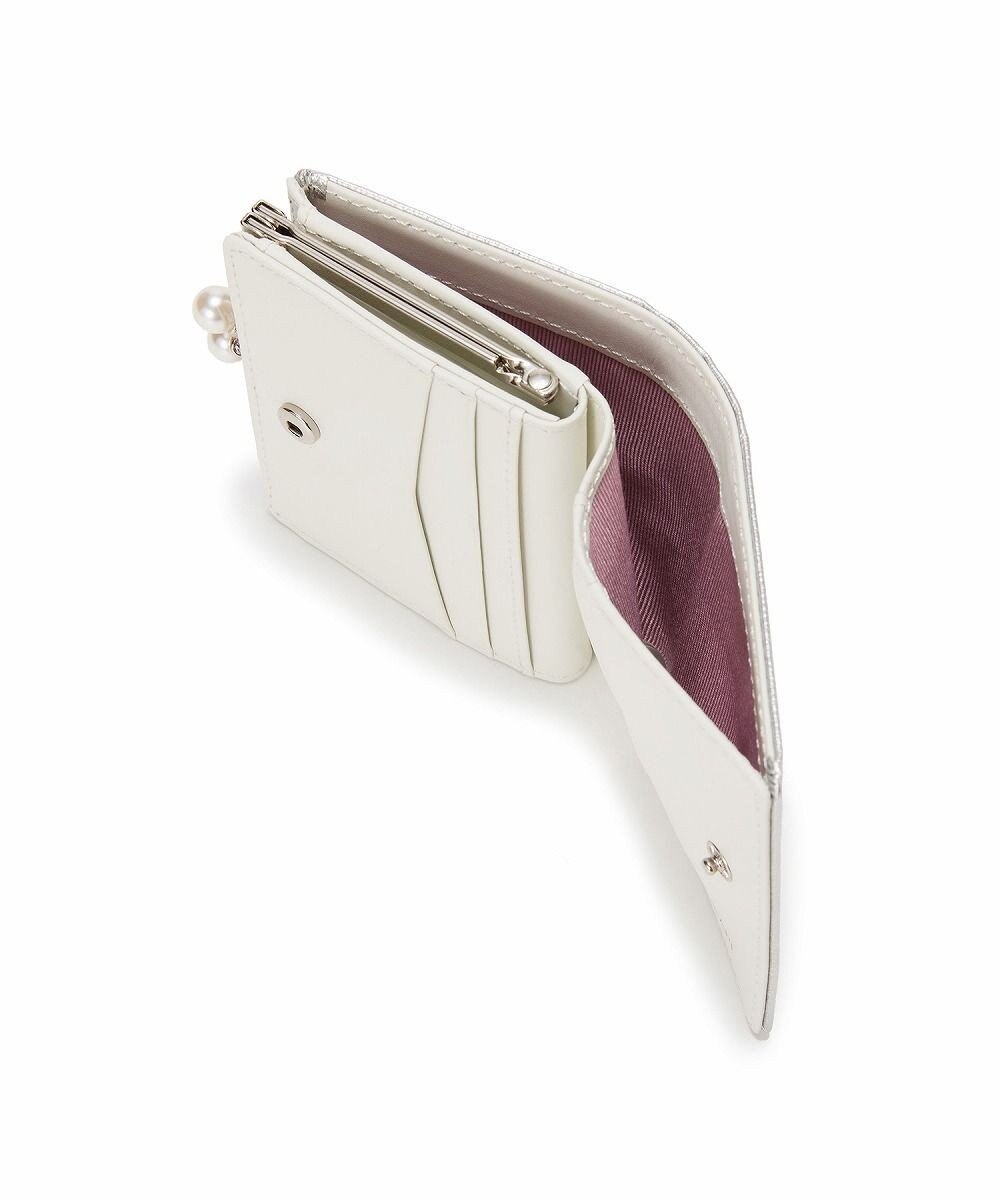 TOPKAPI 【TOPKAPI】シュリンクレザー パール がま口 二つ折り 財布 