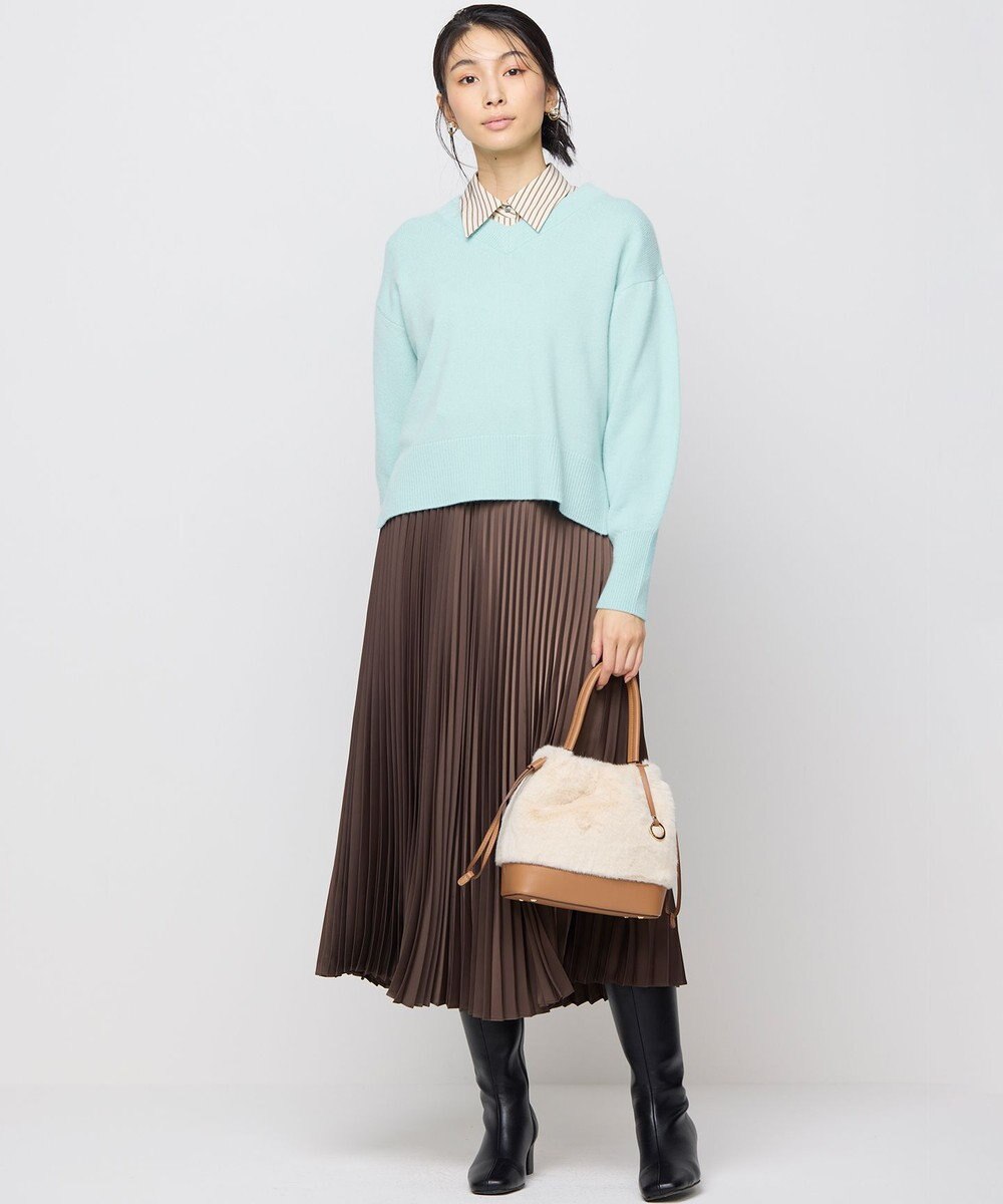 組曲 【8色展開・手洗い可】ウールカシミヤミックス Vネックニット 