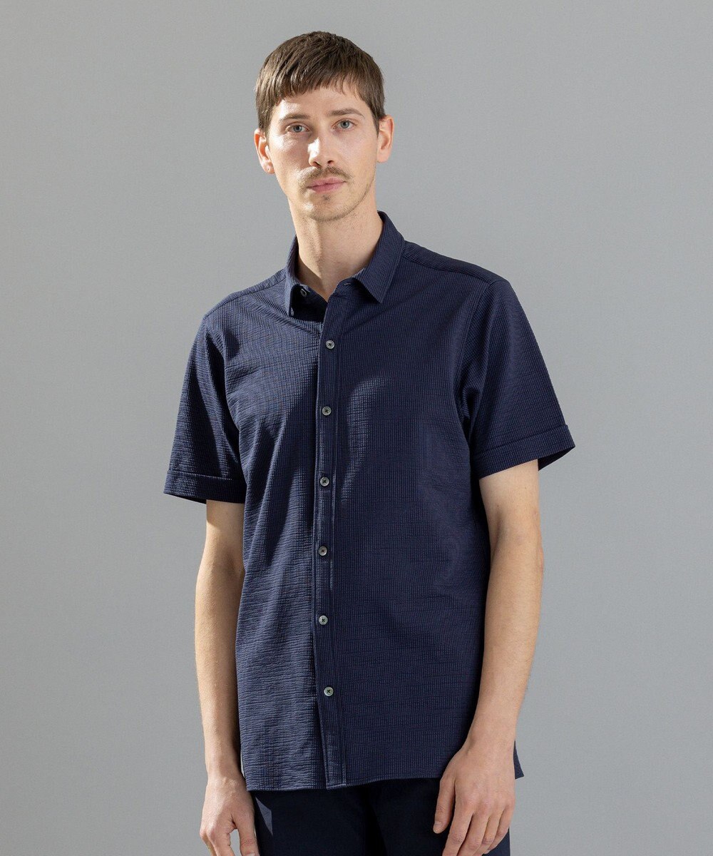 JOSEPH HOMME コンパクトサッカージャージー　レギュラーカラー半袖シャツ 