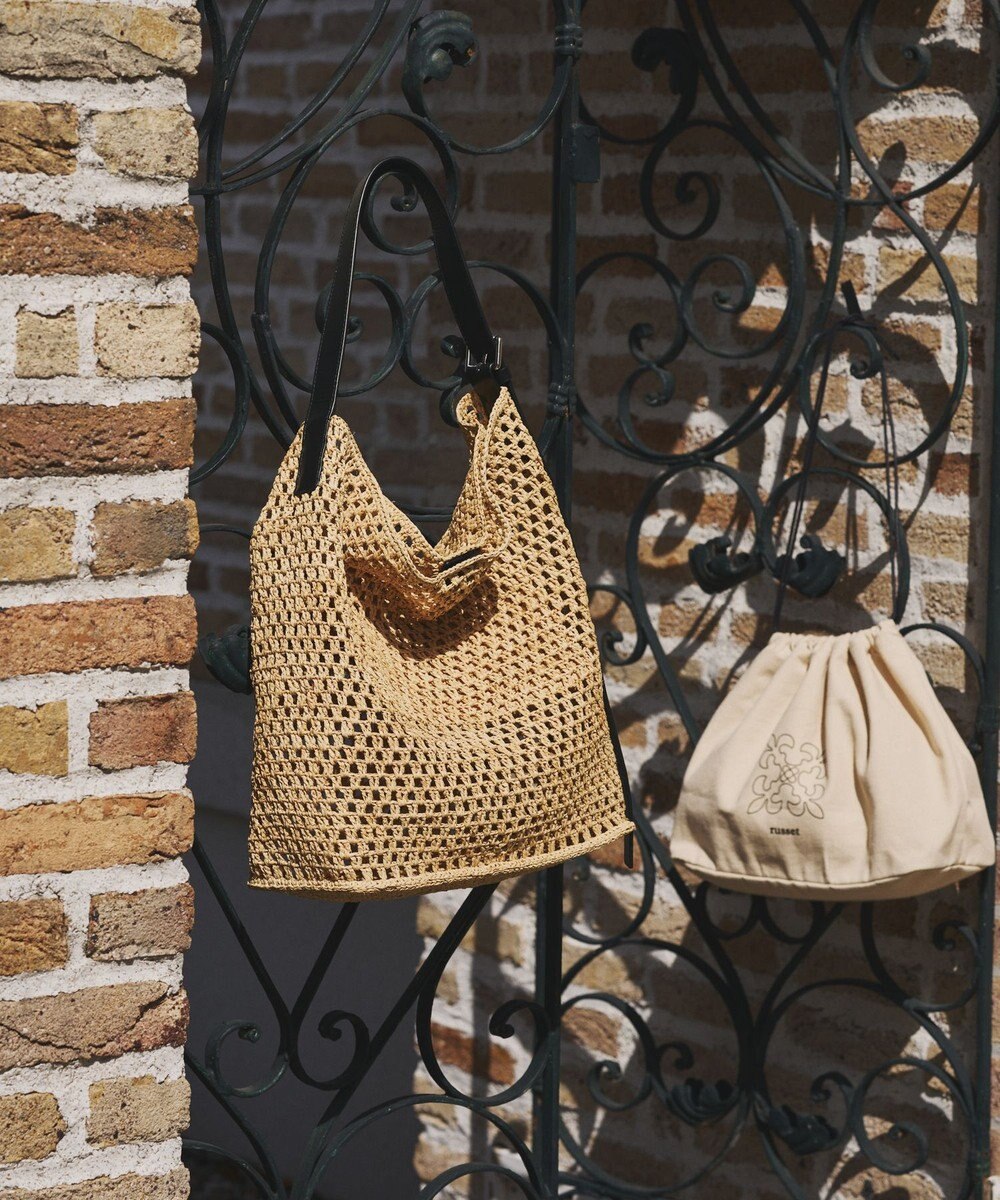 russet 《かごバッグ》インドラフィアワンショルダーバッグ(TI-369) 