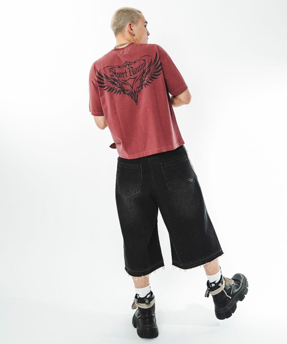 WEGO 【ユニセックス着用ITEM/MLサイズ展開】クロップドグラフィックT（SS） 