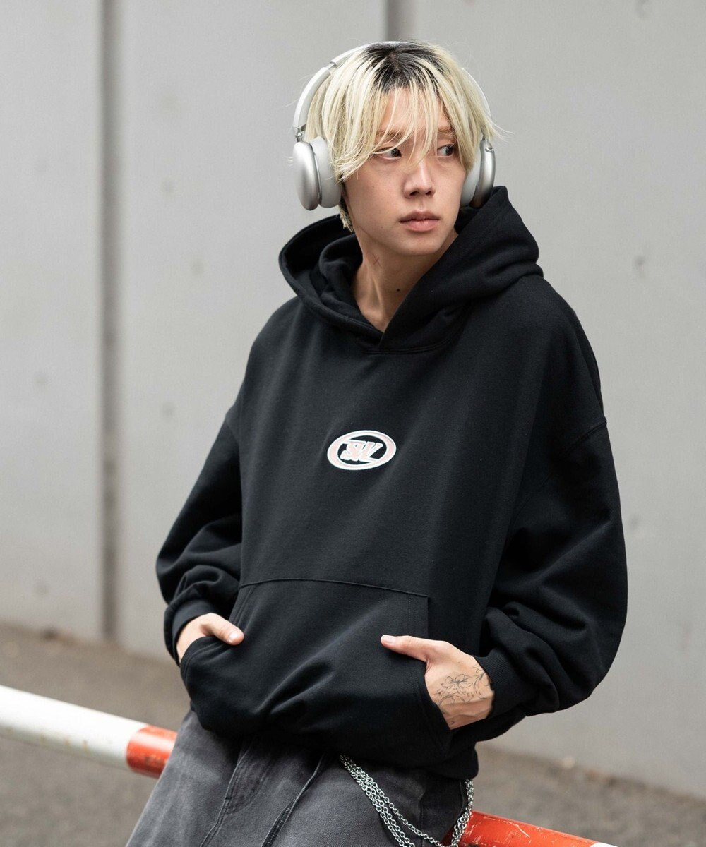 WEGO 【ユニセックス着用ITEM/裏起毛】バルーンクロップドグラフィックプルパーカー 