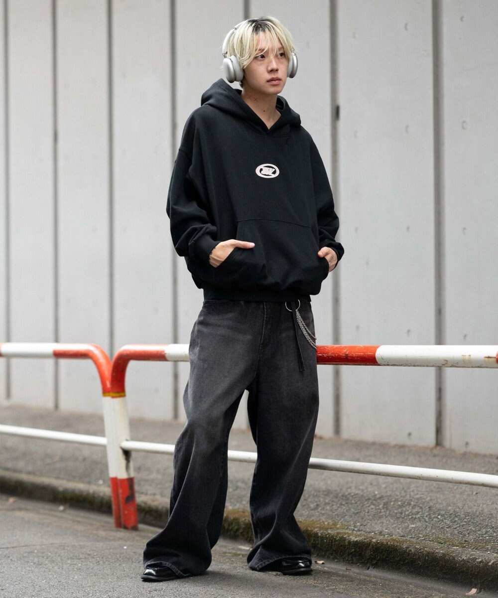 WEGO 【ユニセックス着用ITEM/裏起毛】バルーンクロップドグラフィックプルパーカー 