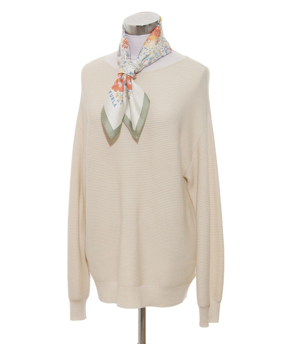 MOONBAT 【シルク100%】フルラ (FURLA) 花柄 シルクプリントスカーフ 65cm×65cm 