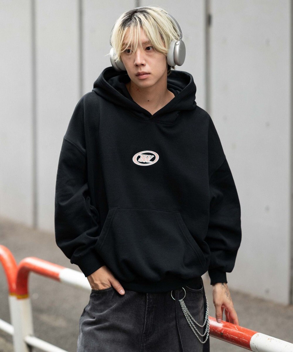 WEGO 【ユニセックス着用ITEM/裏起毛】バルーンクロップドグラフィックプルパーカー 