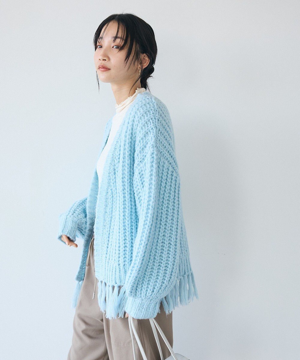 CRAFT STANDARD BOUTIQUE 洗える/フリンジニットカーディガン 