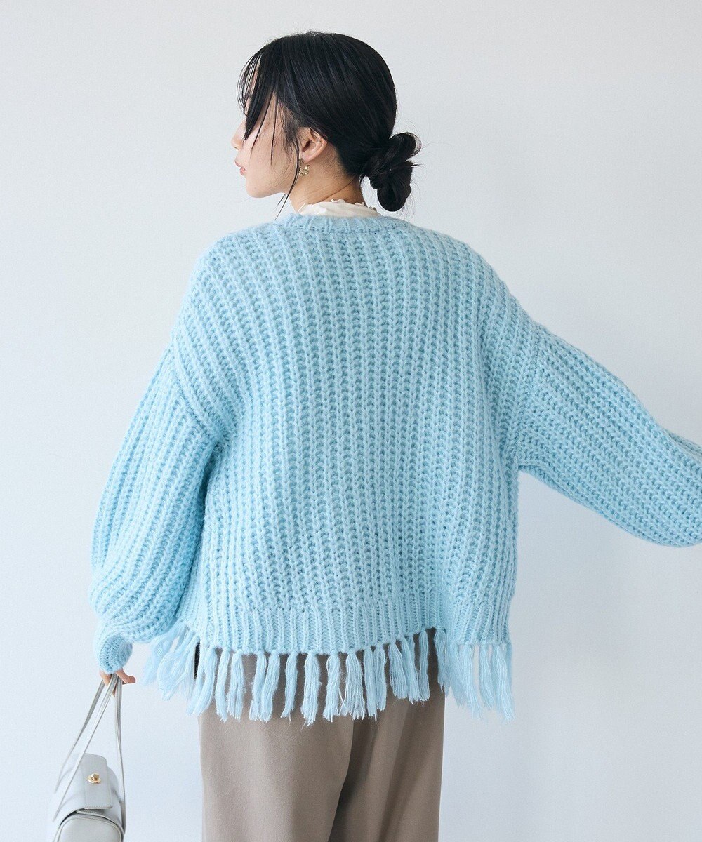 CRAFT STANDARD BOUTIQUE 洗える/フリンジニットカーディガン 