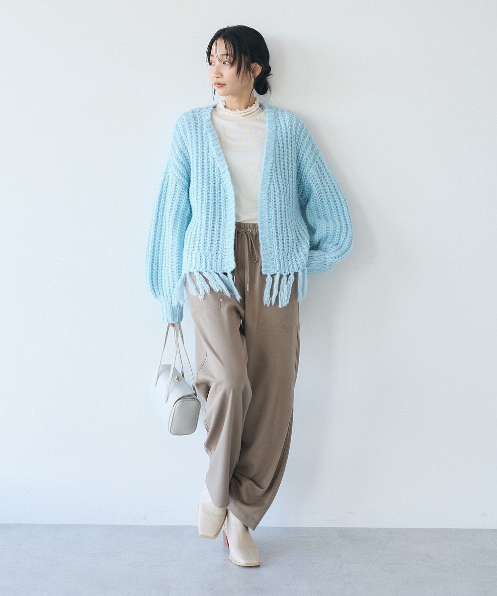 CRAFT STANDARD BOUTIQUE 洗える/フリンジニットカーディガン 