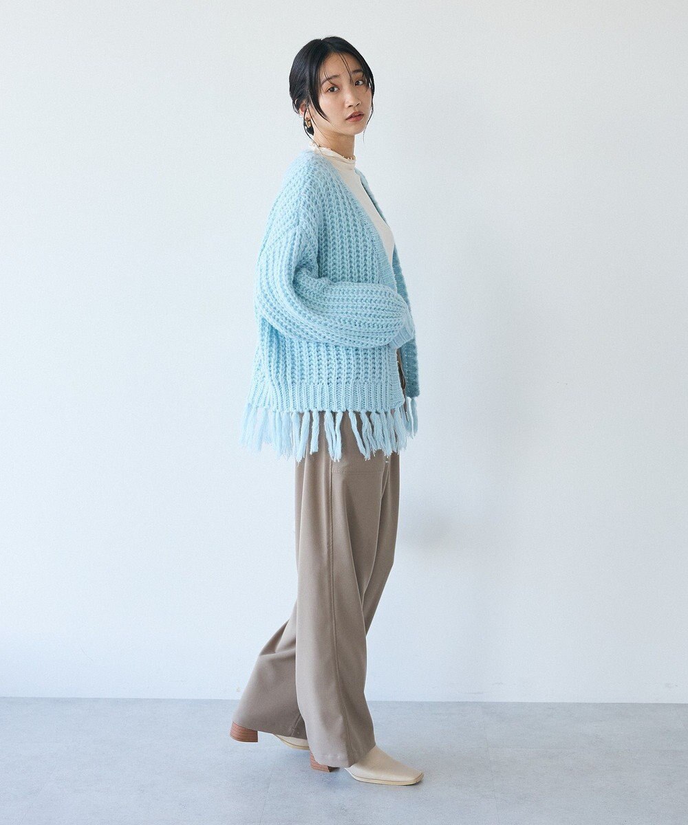 CRAFT STANDARD BOUTIQUE 洗える/フリンジニットカーディガン 