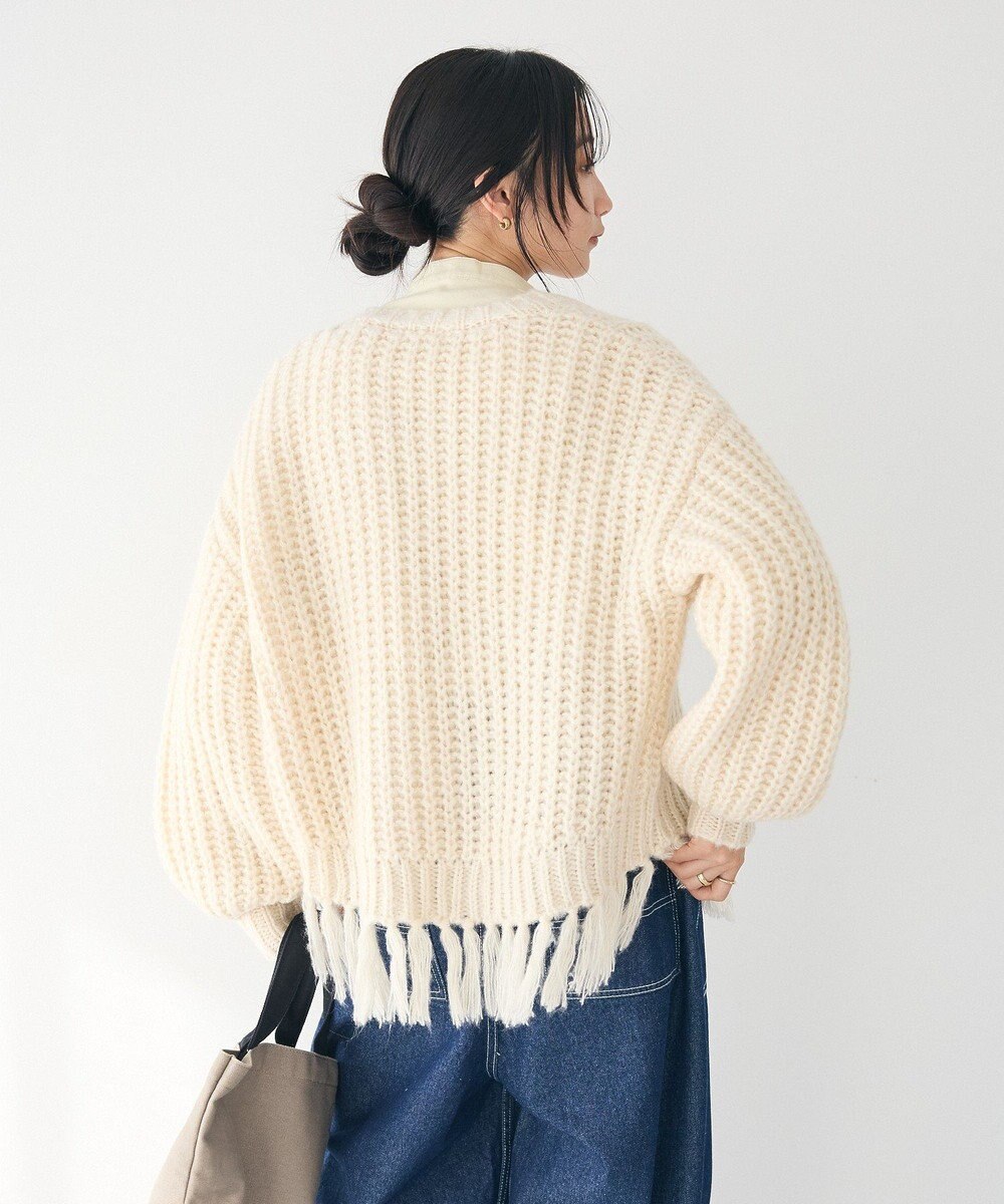 CRAFT STANDARD BOUTIQUE 洗える/フリンジニットカーディガン 